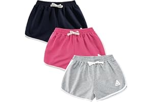 Rolanko Pantaloncini da Ginnastica per Ragazze, Pantaloncini Sportivi Estivi con Coulisse per Bambini Che corrono E Ballano