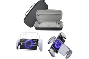 AriKroii Tasche für Playstation Portal Remote Player 【4-IN-1】 Tragetasche für PS Portal Remote Player mit Schutzhülle/9H Härte gehärtetes/Joystick Kappen*2 für Playstation Portal Zubehör
