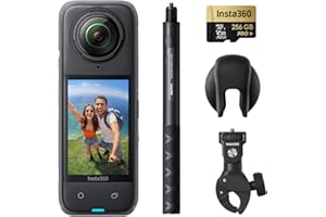 Insta360 X4 Motorcycle Bundle - 8K Waterproof 360 Action Camera, 4K Wide-Angle Video, Invisible Selfie Stick, Removable Lens Guards, 135 Min Battery Life, AI Editing, Stabilization, for Sports, Travel