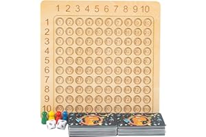 MAJOME Montessori Multiplikationsbrett,1x1Mathe Lernen für Grundschüler,Zahlenlernspiel Aufgaben,Hölzernes Montessori Zählen von Hundert-Brett-Spielzeugen,Rechnen Spiel Spaß für Rechenprofis Zahlen 1-100