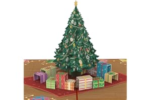 ‎PAPERCRUSH papercrush® Pop-Up Weihnachtskarte Weihnachtsbaum - 3D Weihnachtsgrußkarte mit Tannenbaum & Geschenken für Kinder, Frohe Weihnachten Karte für Ehefrau, Mama & Partnerin, Handgemachtes Weihnachtsbillet