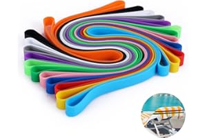 SAVITA 12 Piezas Bandas Elásticas para Toallas, Estirables, Playa Toalla Clips Bandas para Toallas para Sillas de Playa Bandas Vacaciones en la Piscina Accesorios de Playa
