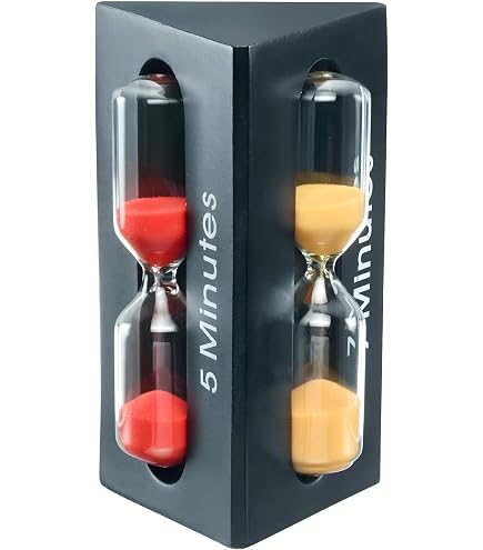 3 in 1 Set Sanduhr aus Holz - 1/3/5 Minuten Küchentimer für Zeitmanagement