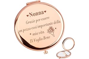 CDIXlmuz Regalo Natale Nonna Compleanno Regali Natalizi Specchio Trucco per Festa della Mamma Donna Nonni Thanksgiving Grazie Nonna, Idee Regalo Nonna Originale Utile Specchio Ingranditore x1 / x2