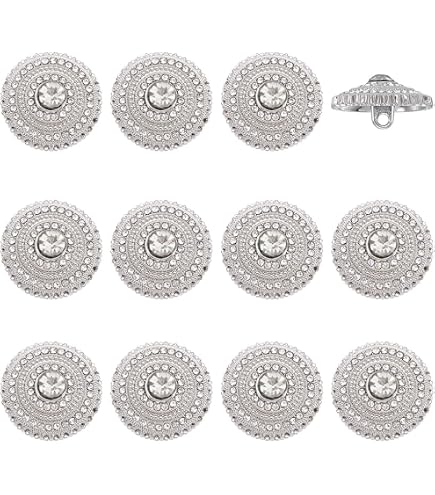 15 Spille Bottoni A Perla Finta Con Strass AUEAR – Per Abbigliamento, Fai Da Te, Bomboniere E Decorazioni, Colore Bianco