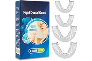 Wewell Teeth Grinding Mouth Guard, Protect Enamel, Improve Sleep Quality, 4 Moldable Mouthpieces for Teeth Grinding and Sleeping, Eliminates Bruxism and Teeth Grinding - 2 Sizes