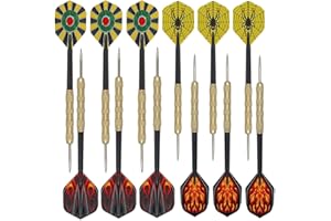 SSRDFU 12 szt. rzutek do darta – metalowe groty, stalowe groty, uniwersalne trzonki i lotki do darta, różne akcesoria, okucie rzutowe, odporne na odpryski, 15,2 cm