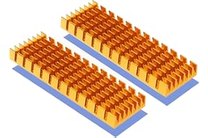 CTRICALVER M.2 Radiator SSD z przewodzącą ciepło folią samoprzylepną zapobiegającą przechodzeniu termicznemu radiator CPU-IC, płytka drukowana do wzmacniacza LED, aluminium, 70 mm × 22 mm × 6 mm (2 sztuki, złoty