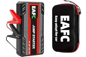 EAFCSZ EAFC 600A Car Jump Starter with Storage Bag - 12V Portable Power Bank Battery Booster for up to 3.0L Petrol, Jump Starter Pack with LED Light, USB, Smart Clamps for Cars, Vans