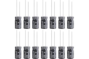 ALLECIN 15 sztuk kondensatorów 100uF 25V Elkos kondensator 100μF 25 V aluminiowy kondensator elektrolityczny 6 x 12 mm Electrolitic Capacitors 100 uF MFD 105°C