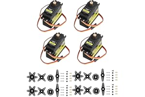diymore 4 Stück digitaler Servomotor 13KG Hoch Geschwindigkeit Drehmoment für RC Auto Boot Roboter Steuerung [ Nur geeignet für Personen über 16 Jahre ]