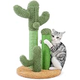 PAWZ Road Kedi Tırmalama Direği Kakt&uuml;s Kedi Tırmalama Makinesi 3 Tırmalama Direği ve İnteraktif Sallanan Top - Orta Boy 23 İn