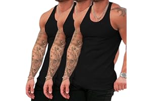 ShopMCR 3 Pack Men's Vests 100% Cotton Sleeveless Tank Tops - Breathable Gym Undershirt, Plain Summer Workout Top, S to 4XL