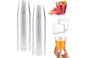 SPERMUOY Lot de 50 verres à liqueur en plastique de 50 ml - Réutilisables - Pour les fêtes, le camping, Noël