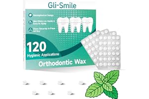 GLI-Smile förformade tandställningar vaxkuddar med mintsmak, 120 stycken | Förformade vaxkuddar med tandställningar mot vassa fästen och utskjutande trådar, individuellt förpackade