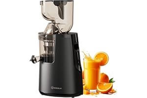 Nebula Grande 150W Electric Cold Press Slow Juicer, 80mm Self-Feeding Chute for Whole Fruits, Masticating Juicers Whole Fruit & Vegetable, Easy Clean & Commercial Grade Quiet Motor, Black