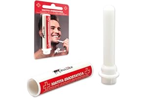 Bulltek Matita Emostatica Stick Cicatrizzante, Ferma Sangue Per Ferite Post-Rasatura Barba, Astringente Con Pratico Contenitore da Viaggio