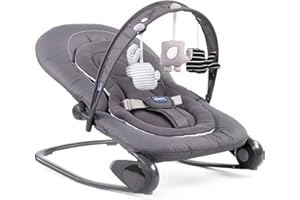 Chicco Hoopla Babywippe, bequeme und animierende Wippe, mit Spielbar und Textilanhängern, 4-fach verstellbar, modular und kompakt, von 0 Monaten bis 18 kg