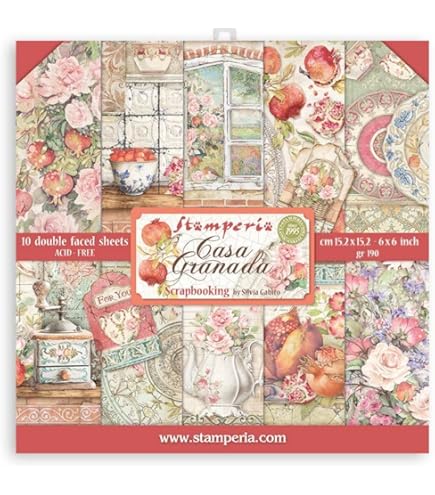 Stamperia International Stamperia – Assortiment De Matrices De Découpe – Rose De Noël, Bois, Multicolore, Pack