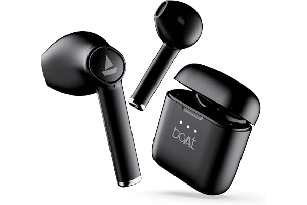 Boat Airdopes 131/8 with 60 Hrs Playback, ASAP Charge Truly Wireless Bluetooth in Ear Earbuds with Mic (Active Black)