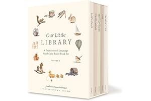 Our Little Library: A Foundational Language Vocabulary Board Book Set for Babies, Including Farm Animals, Forest Animals, Fruits and Veggies, Toys, and Transportation
