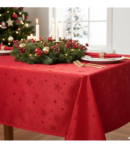 smiry Tafelkleed voor Kerstmis, afwasbaar, 140 x 180 cm