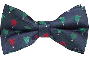 Alizeal Mens Christmas Pattern Pre-tied Festive Printed Party Bow Tie