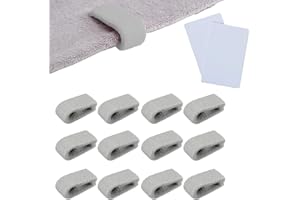 ZXNJA 12 Stück Bettdeckenhalter Gegen Verrutschen,Bettdecken Clips,Bettdeckenhaltermit Installationskarten rutschfeste Federdraht-Klammern Um Die Bettdecke An Ort Und Stelle Zu Halten (Grey)