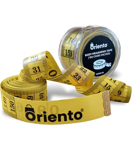 Metro A Nastro Retrattile Per Corpo 2 Metri – In Pelle PU Con Nastro In Fibra Di Vetro – Portatile, Doppia Scala – Giallo, 1 Pezzo