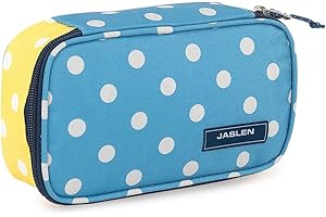 JASLEN - Bolsa Termica Porta Alimentos - Bolsa Comida Trabajo. Bolsa Nevera Porta Alimentos - Bolsa Comida. Bolsa Nevera. Bolsa Termica Comida. Fiambreras, Azul Vaquero-Amarillo