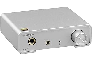 KGUSS Topping DX1 Mini Stereo DAC wzmacniacz słuchawkowy AK4493S 384 kHz/32 bit DSD256 280 mW x 2 Dyskretny wzmacniacz HiFi LNRD z 2 wzmocnieniami domowy dźwięk srebrny
