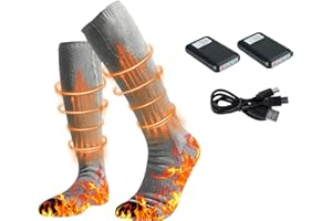 ECHDEN Heated Socks for Men Women,4000mAh Rechargeable Electric Heated Thermal Socks with Battery for Winter Foot Warmer Skiing Hiking Hunting