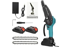 Bcamelys Mini Chainsaw,6 Inch Battery Powered Brushless Cordless Chainsaw with 2 Rechargeable Battery,Portable One-Handed Handheld Small Electric for Tree Trimming Wood Cutting (31404JBUUQJZ)