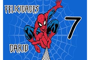 OBLEA PERSONALIZADA OBLEA de Spiderman Personalizada con Nombre y Edad para Pastel o Tarta, Especial para cumpleaños, Medida Rectangular de 28x20cm