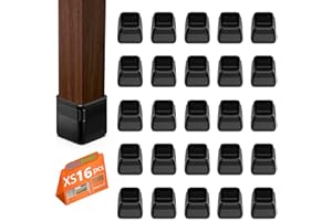 BAIPOK 16pcs Square Chair Leg Floor Protectors, Silicon Chair Leg Protection Covers, Rectangle Floor Protectors for Chairs, No Scratches and No Noise