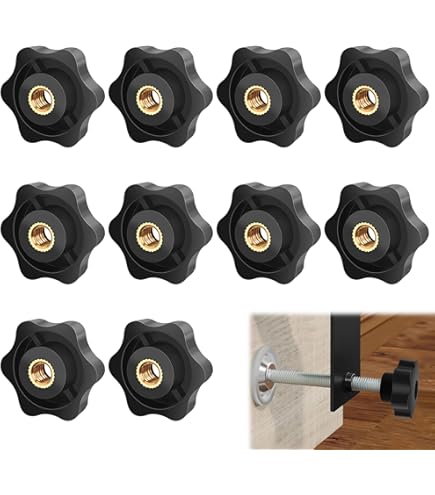QUARKZMAN Flügelmuttern M8 - 4 Stück Sterngriffe Schwarz