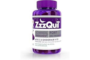 ZzzQuil Sommeil Fort - Gommes arôme naturel fruits des bois - Complément alimentaire à base de valériane, camomille matricaire, lavande, vitamine B6 et de mélatonine - 60 gommes