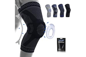 Lexniush Kniebandage Männer/Damen, Kompression Kniestütze mit Patella Gel Pads & Feder Seitenstabilisatoren, Knee Sleeves Support für Meniskus, Bei Arthrose, Kniescherzen, ACL, Sport, Volleyball