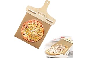 GOSHIES Przesuwana łopatka do pizzy z uchwytem, 55 x 38 cm, przesuwana łopatka do pizzy, nieprzywierająca, wielofunkcyjna, przesuwana łopatka do pizzy, łatwe przenoszenie pizzy