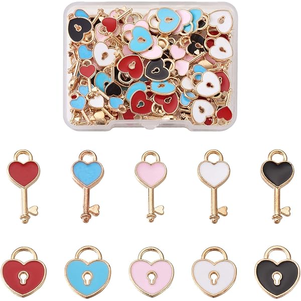 Beadthoven - 60 ciondoli a forma di zampa di cane e gatto, in lega smaltata, glitterati, cavi, per collane, bracciali, orecchini, gioielli fai da te, foro: 2 mm, Smalto