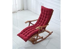 GGOTY Coussin de chaise longue de 8 cm d'épaisseur pour chaise longue de jardin, intérieur ou extérieur, pour meubles inclinables (155 x 55 cm, rouge)