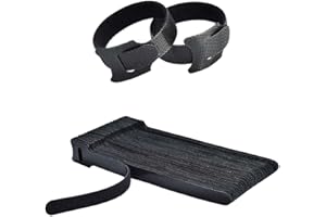 OZNEWLIFE Klettband Kabelbinder Klett Schwarz 50 Stück, zone Kabel Klettband Wiederverschließbar 150 x 12 mm Klett Kabelbinder Klettverschluss für Home Office Büro und Gartena-A