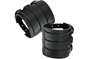 Eigso 2 Pezzi Bracciali In Pelle Pu Bracciale Hip-Hop Punk Rock No Spike Bracciale Da Coppia Nero Gotico Per Uomo