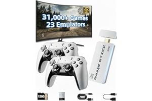 XYELLOWICON 2026 Retro Games Console, Retro Game Stick | 4K HDMI with 31,000+ Classic Games, 2 Wireless Controllers, 128GB Memory & 23 Emulators