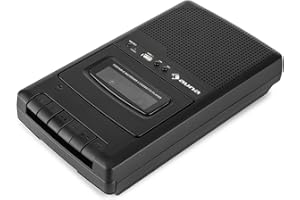 AUNA MULTIMEDIA auna RQ-132USB - Enregistreur de Cassettes, Enceinte intégrée, Prise Microphone, Sortie Casque, sur Secteur ou sur Piles, USB, Micro intégré, Arrêt Automatique, Noir