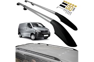 CHROMEMASTER | Compatibles avec VW T5 Transporter Short 2003-2015 | Les Barres de Toit | Conçus pour Le Montage de Barres de Toit, de Coffres de Toit ou de Porte-vélos | Structure en Aluminium