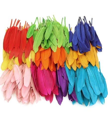 1000 Pezzi Piume Colorate Per Fai Da Te – Ideali Per Artigianato, Orecchini, Copricapi