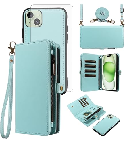 Asuwish Phone Case For IPhone 15 6.1 Inch Zipper Wallet - View #9