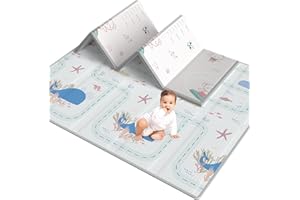 Uanlauo tappeto gioco bambini, Tappetino Pieghevole Impermeabile Doppio Lato per Bambini, XPE Schiuma Tappetini Antiscivolo, Non Tossico, 71 * 59 * 0.4nch(180x150x1cm)