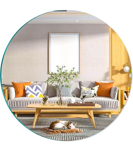 Miroir Ovale Adhésif 40x30 Cm – Sans Perçage, Style Moderne – Pour Salle De Bain, Couloir, Dressing